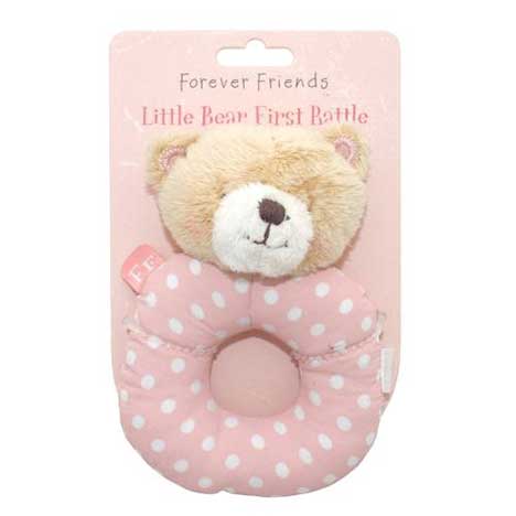 Pink Forever Friends Little Bear Baby Girl Rattle
